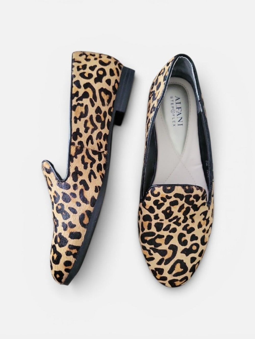 Alfani Oceanaa Leopard Calf Hair Flats Slip On Loafers Cheetah Animal Print 6.5